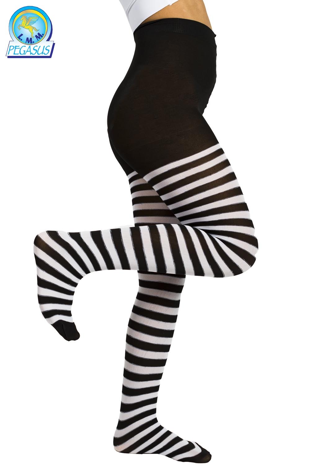 CALZE COLLANT RIGA NERO BIANCO BAMBINA